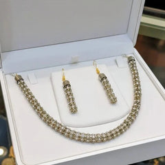 Stone Silver Chain Necklace