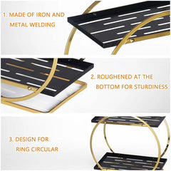 2 Tier Bathroom Countertop Makeup Organizer - Golden