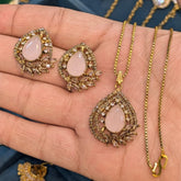 Zircon Locket Set – Locket & Earrings
