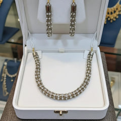 Stone Silver Chain Necklace