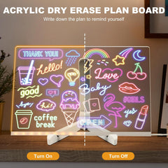 Colorful LED Writing Board Acrylic