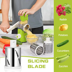 3-in-1 Vegetable Cutter – Multifunctional Rotary Drum Slicer
