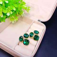Colorful Oval Geometric Stud