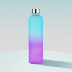 Colorful Gradient Steel Cover with Time Scale Water bottle