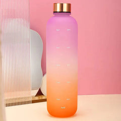 Colorful Gradient Steel Cover with Time Scale Water bottle