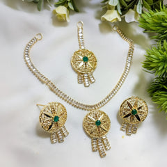 Zircon Round Shape Necklace Set – Elegant AD Jewelry