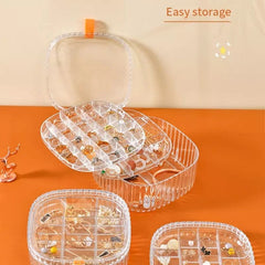 3 Layers Elegant Transparent Crystal Portable Jewllery Box
