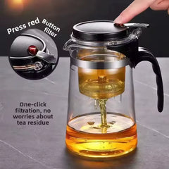Effortless Tea Infuser Glass Teapot with One-Click Separation Elegant For Serve - 750ml