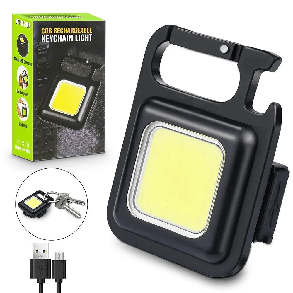 Mini Keychain Flashlights -  4 Light Modes Rechargeable Keychain Light
