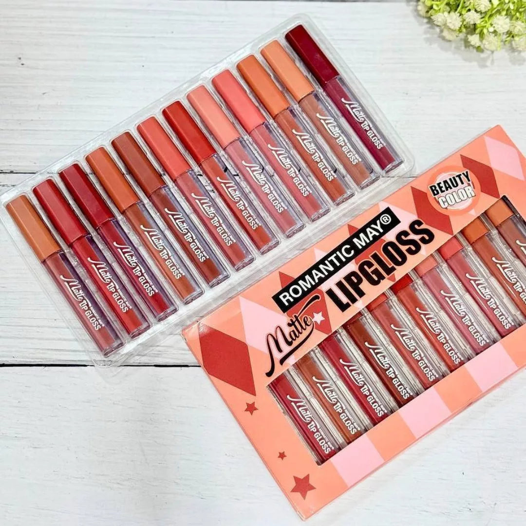 Romantic May Matte Lipgloss - 12Pcs