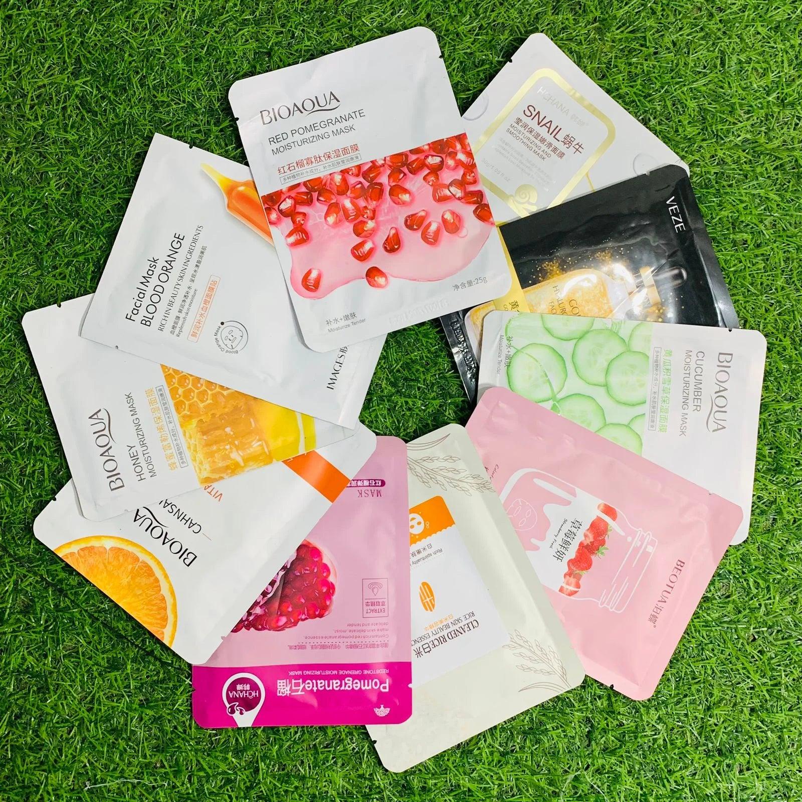 Moisturizing Face Sheet Masks - 10pcs
