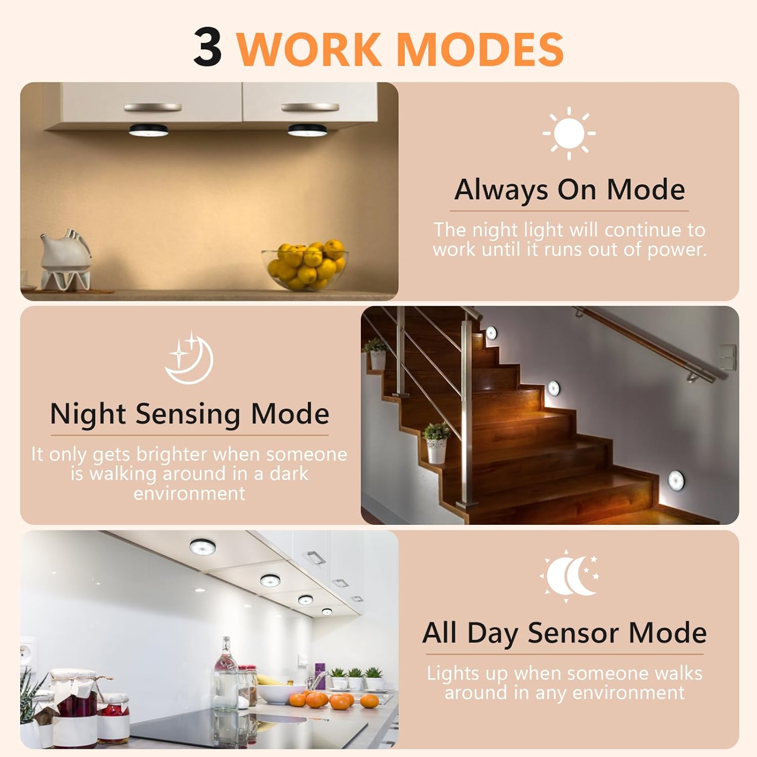 Sensor Night Light LED ( PACK OF 3 )