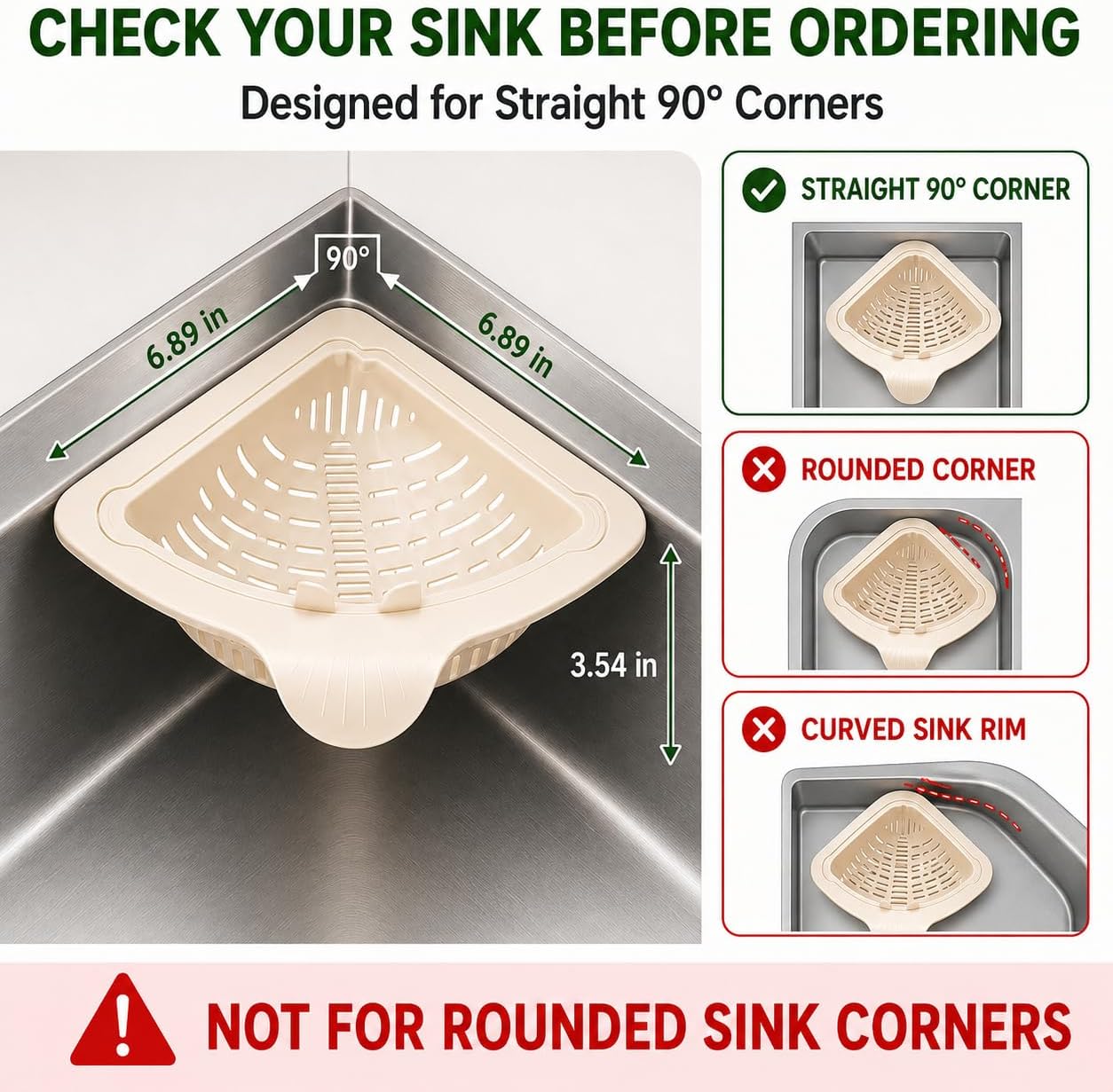 Magnetic Triangle Sink Strainer Basket