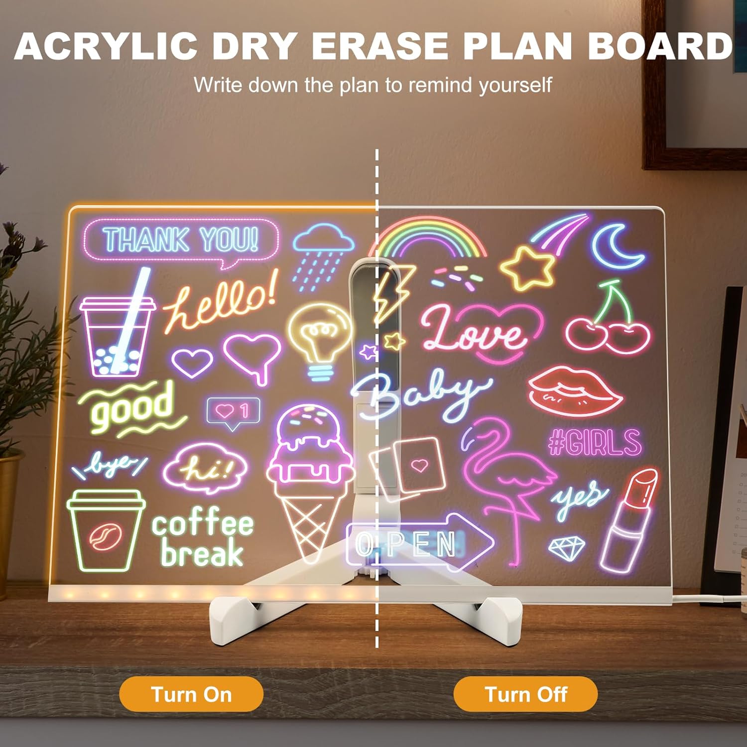 Colorful LED Writing Board Acrylic