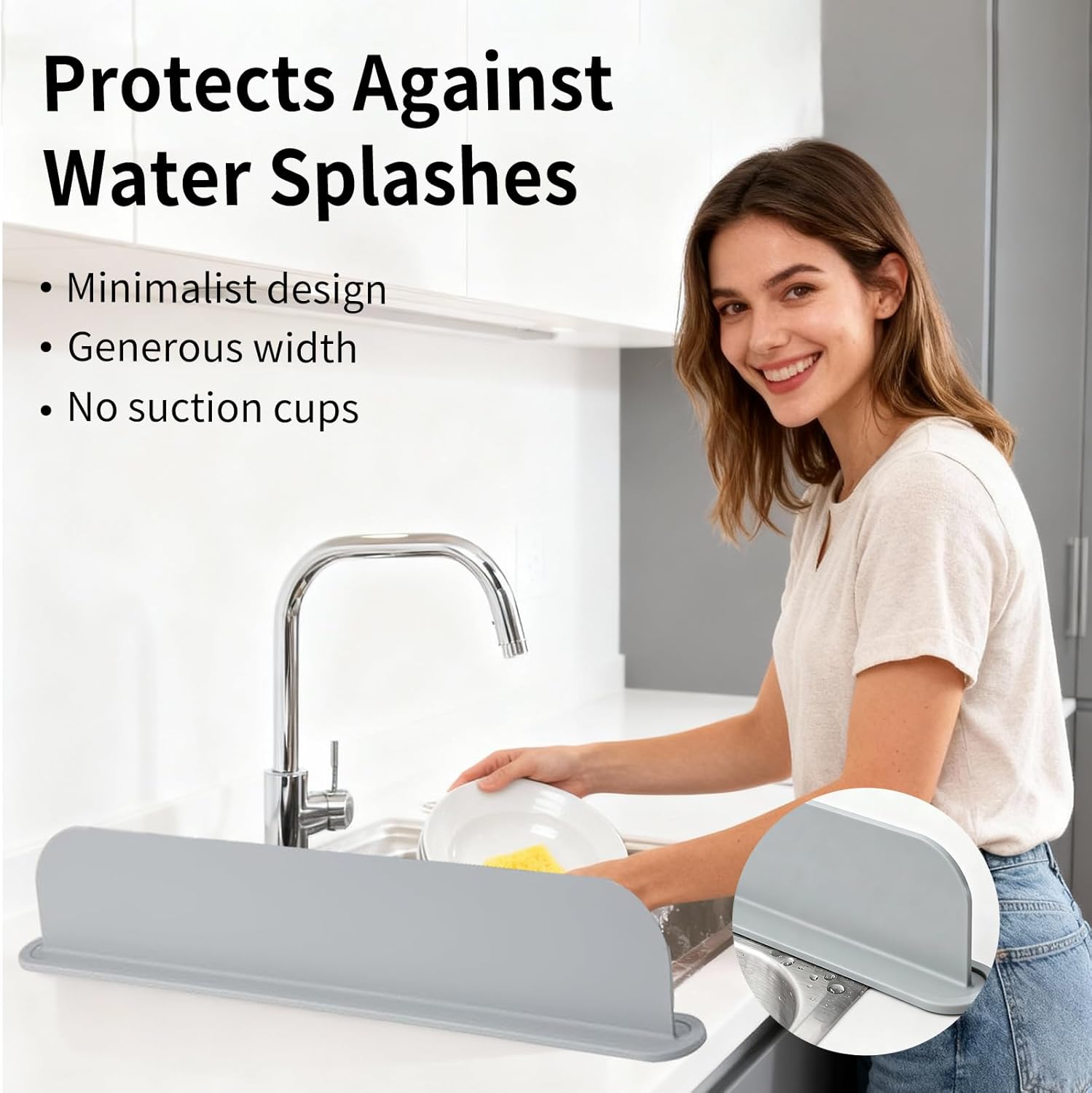 Silicone Sink Splash Guard With Suction