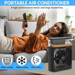 Portable Air Conditioner Fan, 3 In 1 Ice Mist