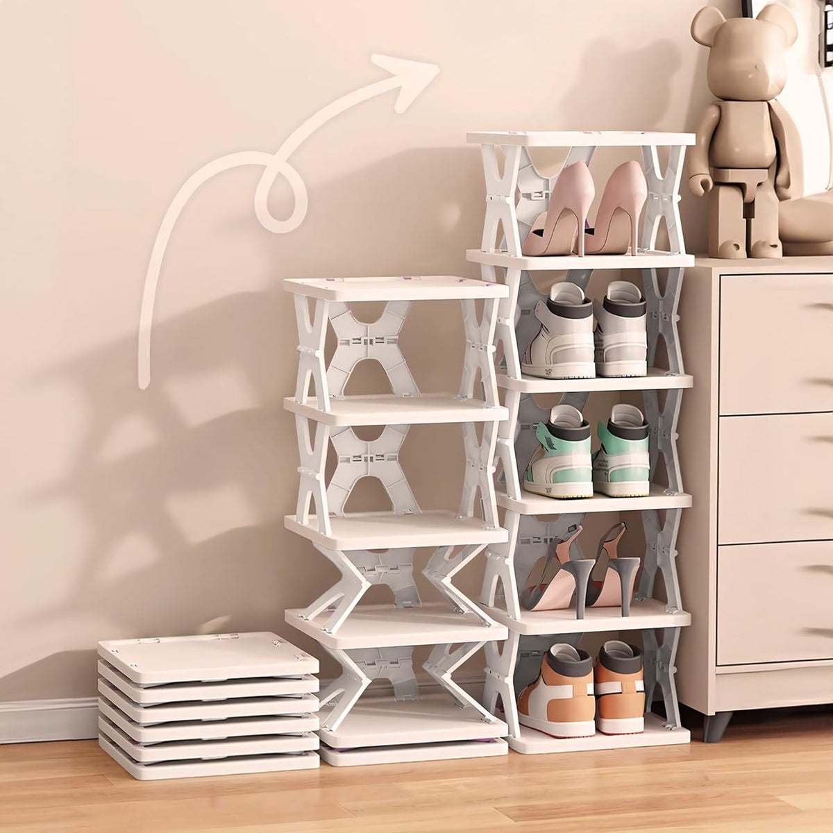 5 Tiers-Foldable Shoe Racks