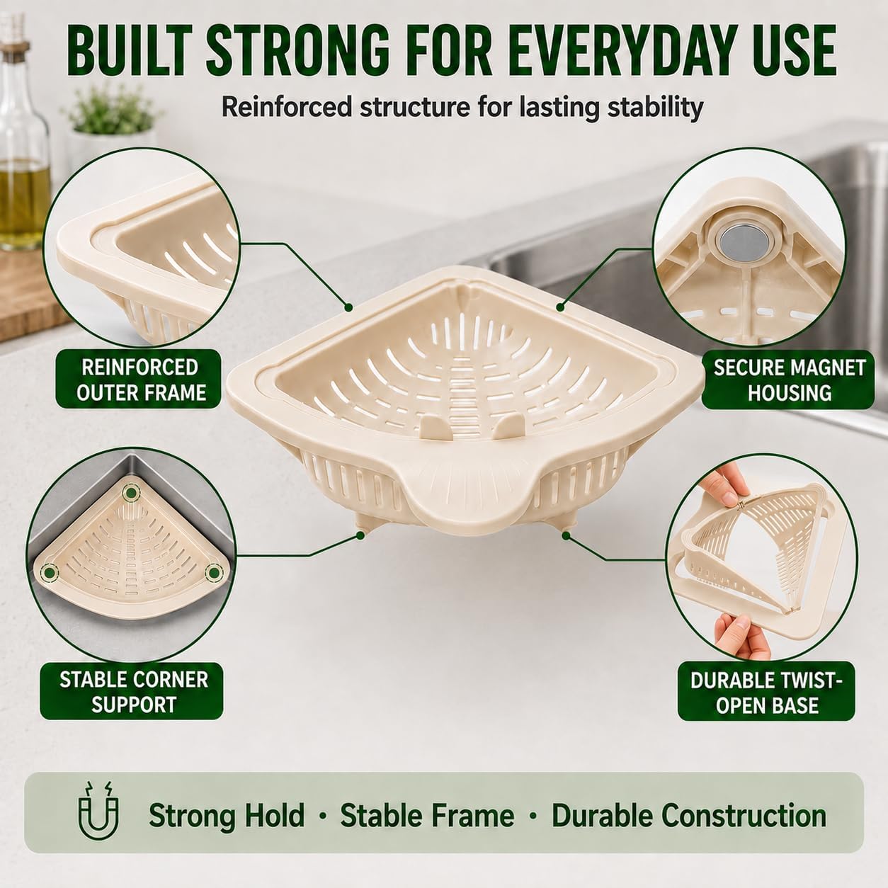 Magnetic Triangle Sink Strainer Basket