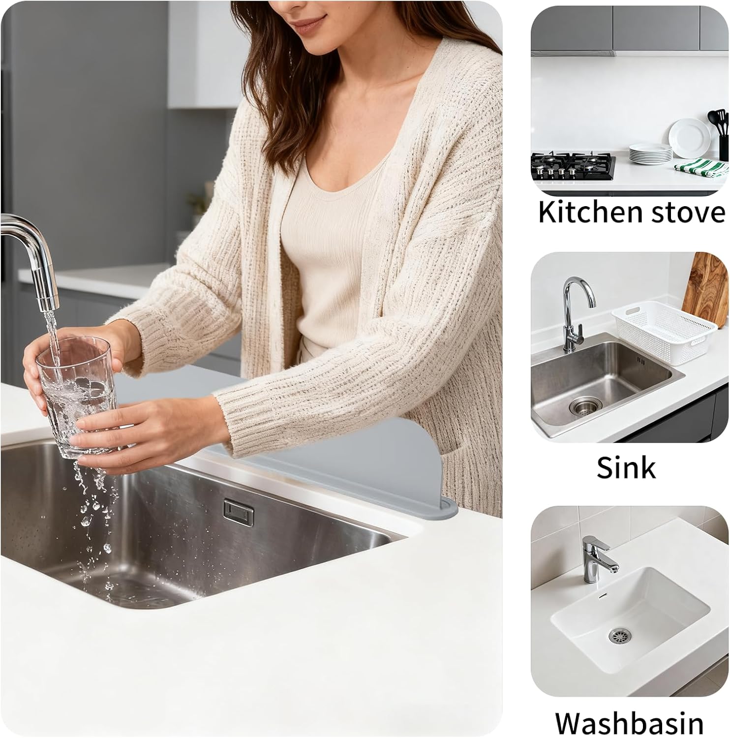 Silicone Sink Splash Guard With Suction