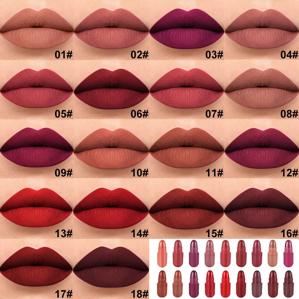 18Pcs Mini Pills Lipstick Capsule Set for Women