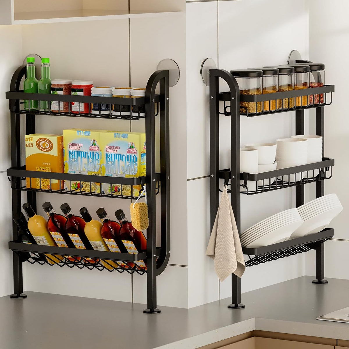 Organizer Rack - 3 Tier Counter Spice Rack Metal