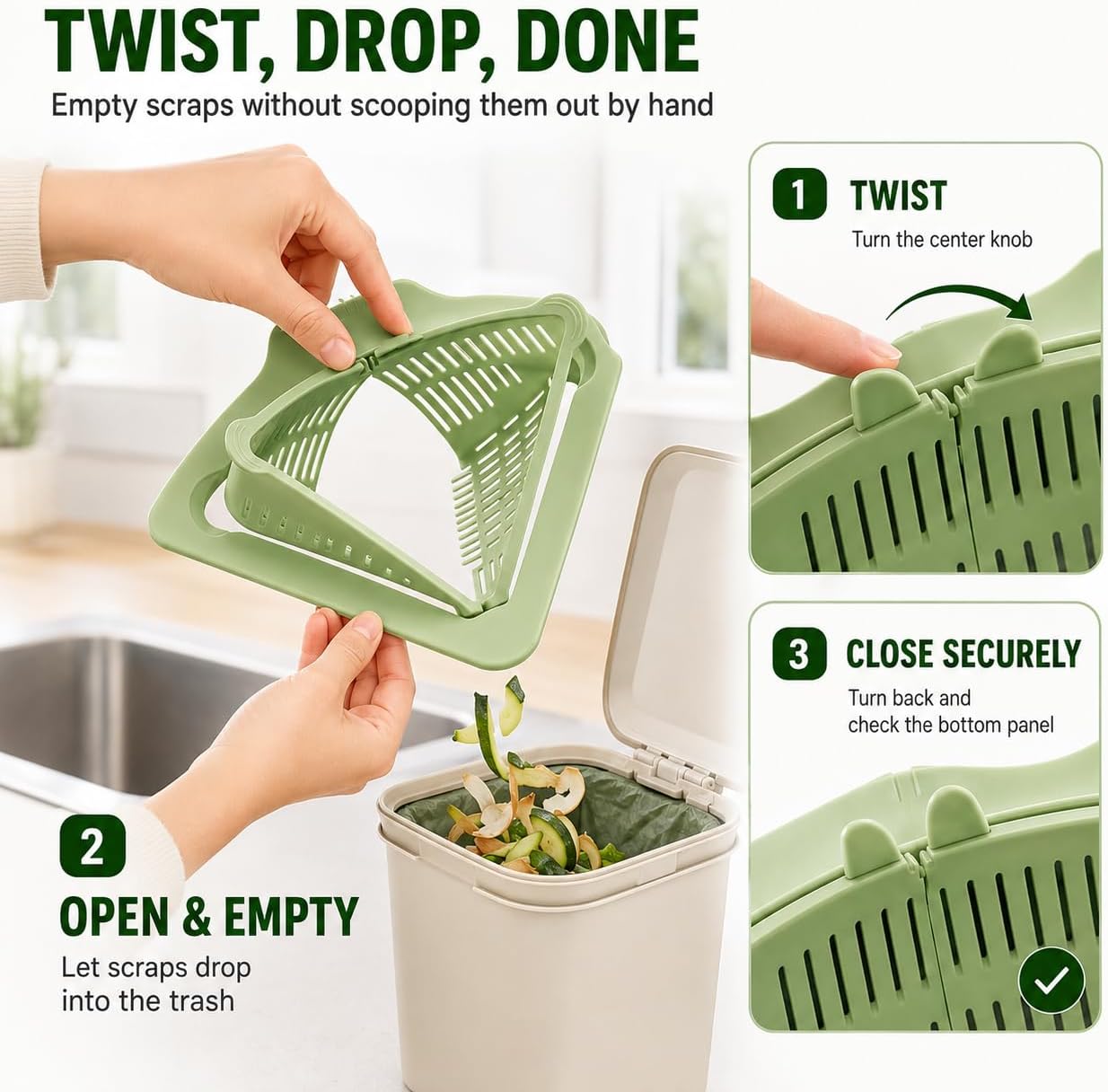 Magnetic Triangle Sink Strainer Basket