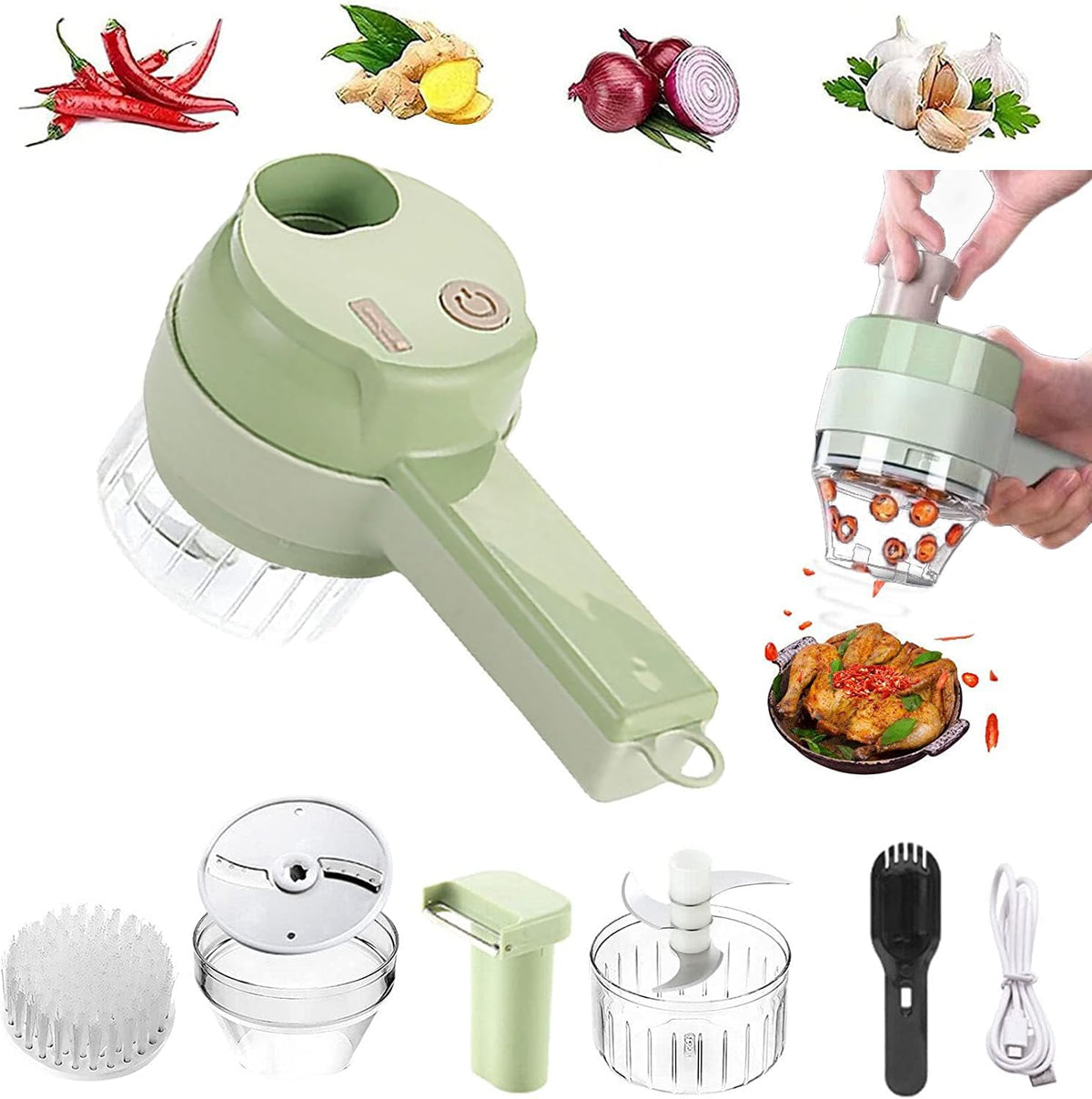 4 in 1 Electric Vegetable Cutter Set