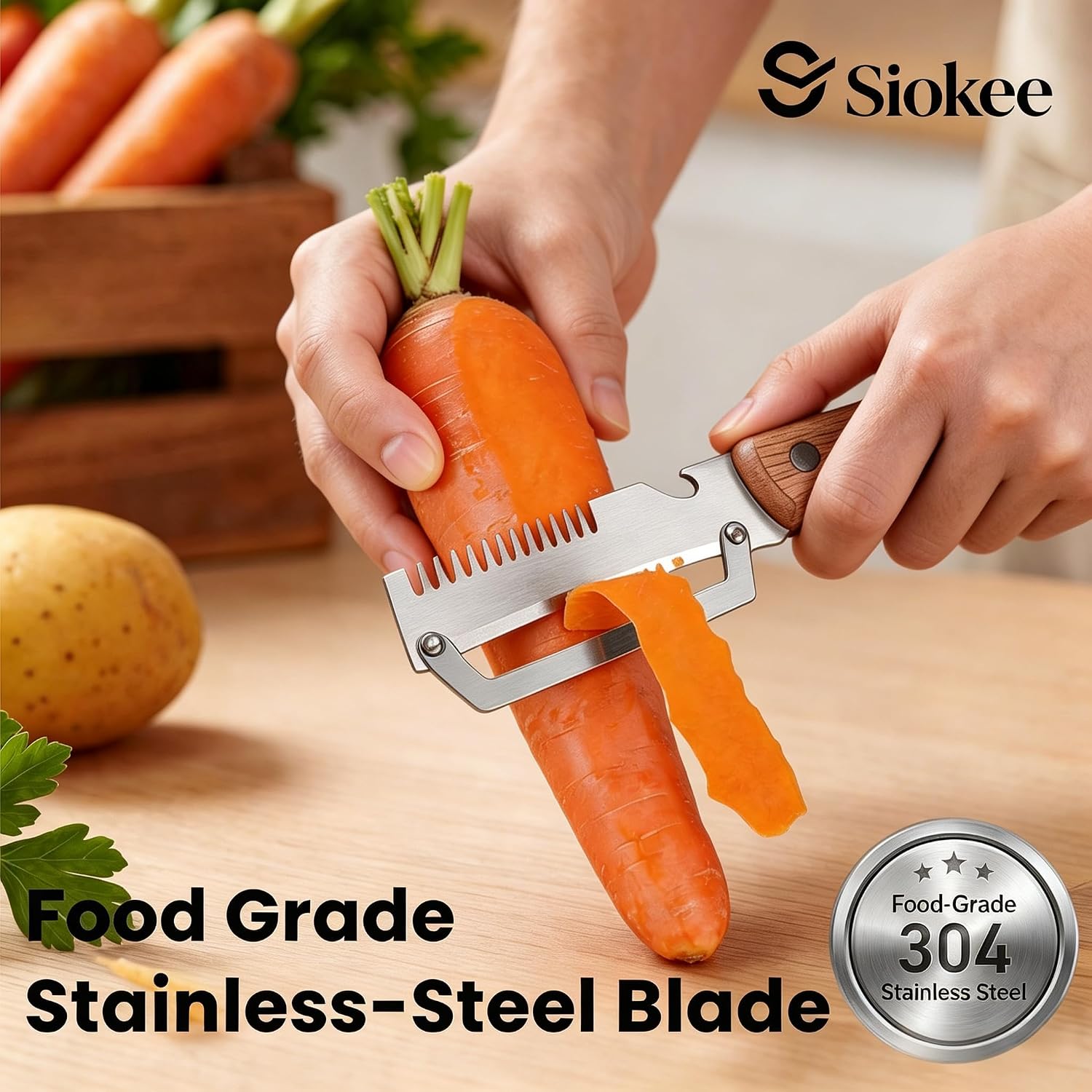 Vegetable Peeler - 3 in 1 Kitchen Knife