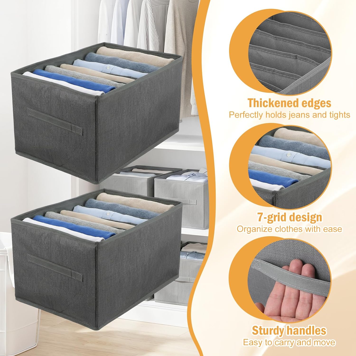 Clothes Organizer with Handle 7 Grids