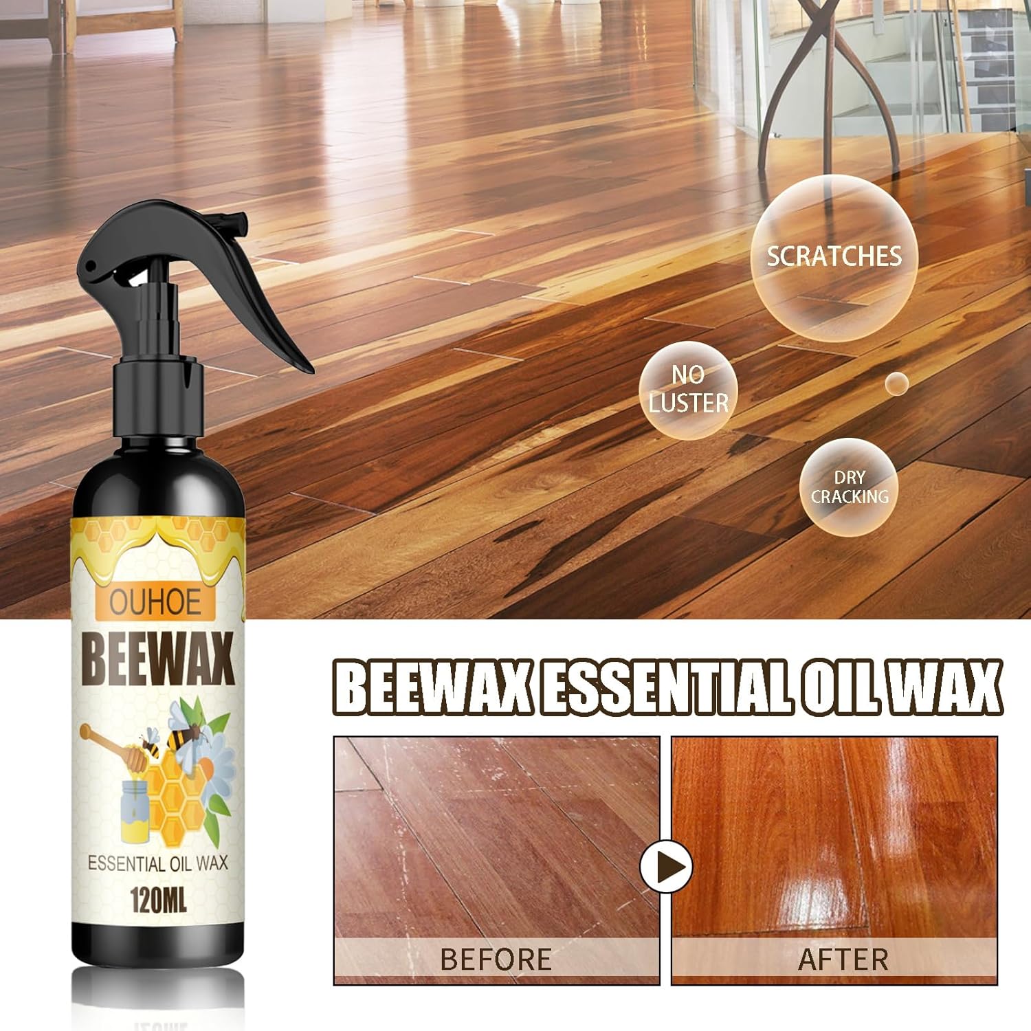 Natural Beewax Wooden Shining Spray