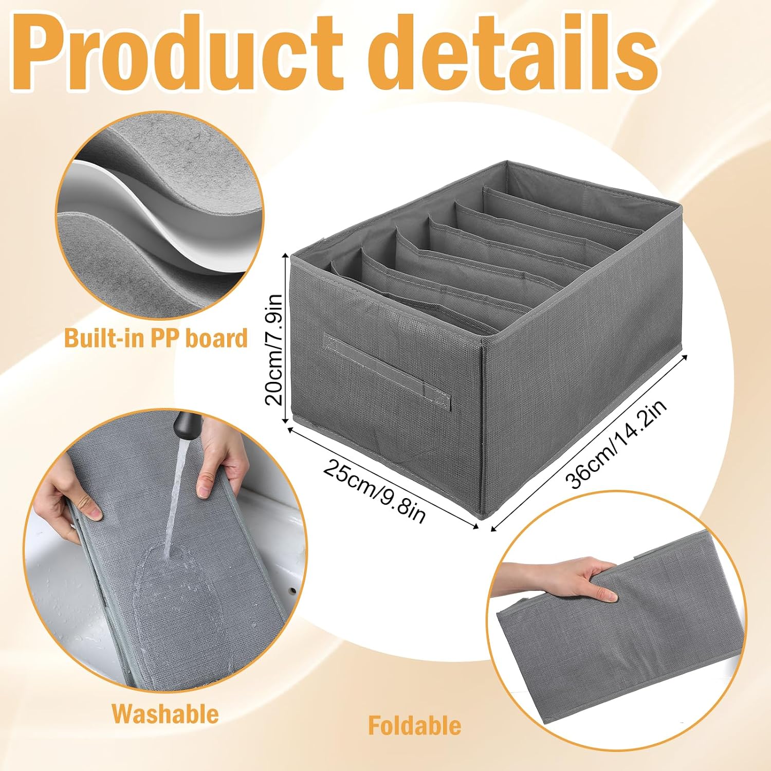 Clothes Organizer with Handle 7 Grids