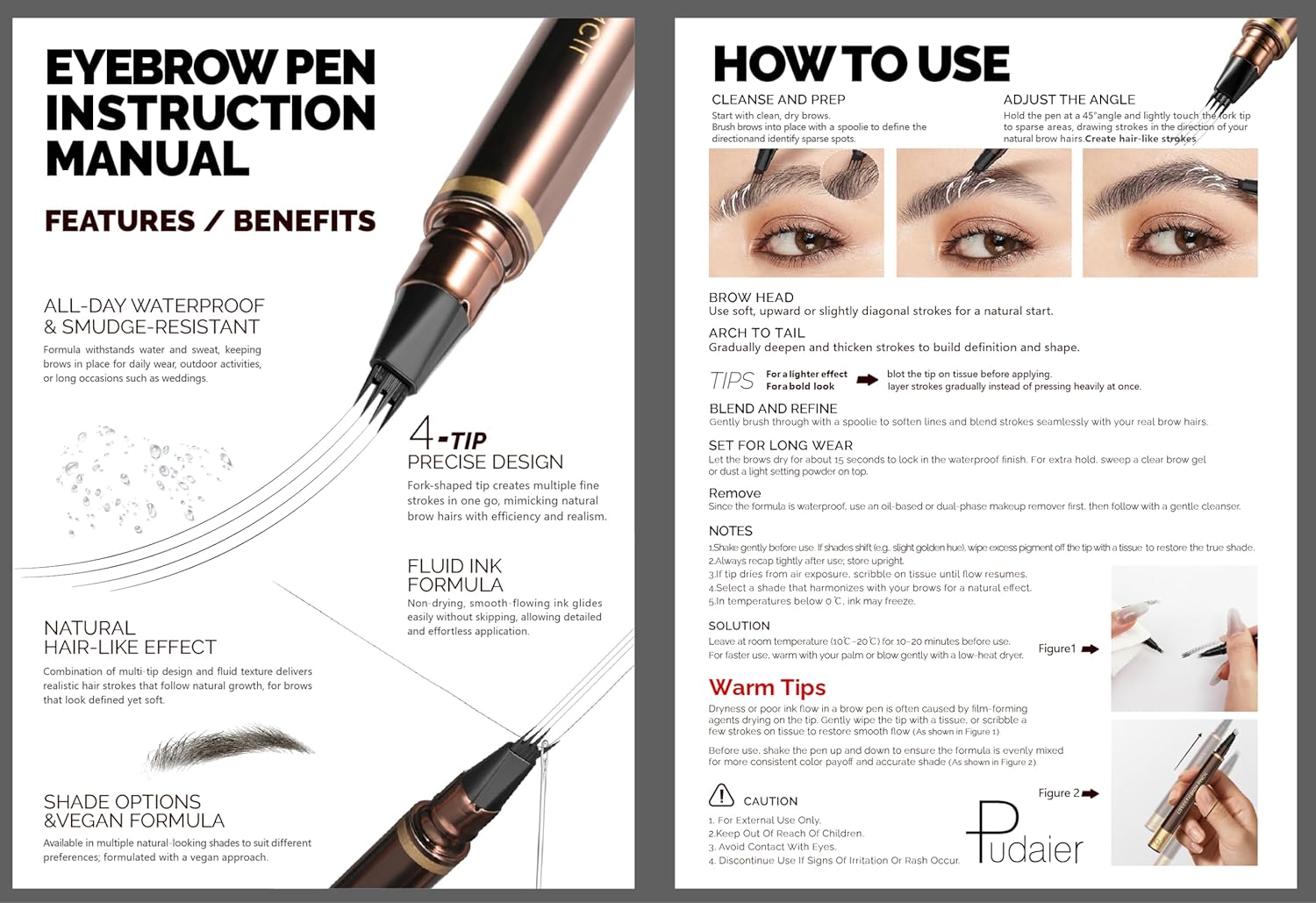 4 Tip Waterproof Eyebrow Pen