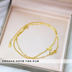 Stainless Steel Heart Love Anklet