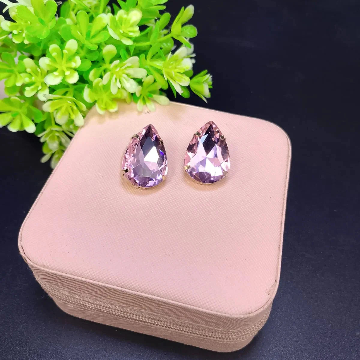 Drop stone stud Earrings