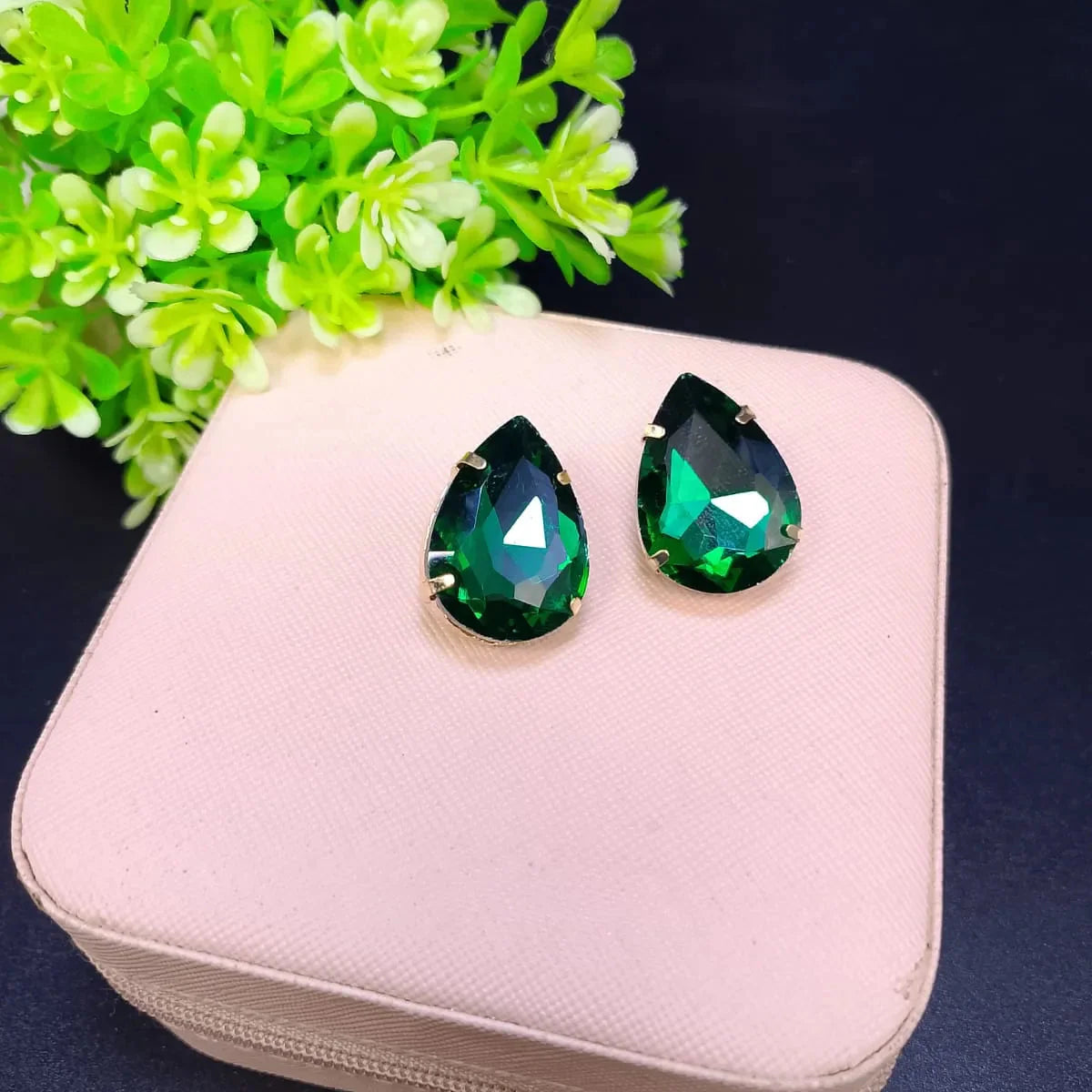 Drop stone stud Earrings