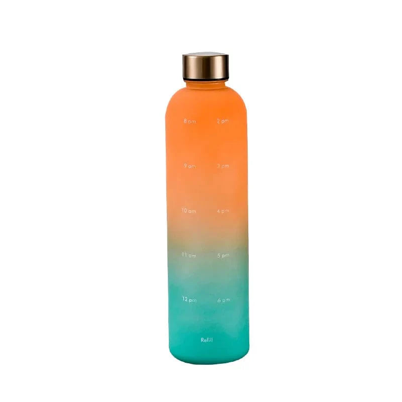 Colorful Gradient Steel Cover with Time Scale Water bottle