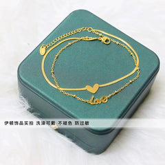 Stainless Steel Heart Love Anklet