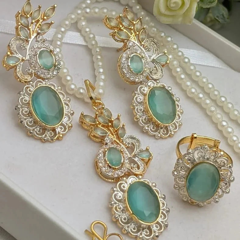 Zircon Combo Party Set – High Quality Oval Shape Jewelry