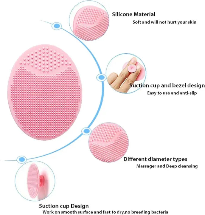 Portable Facial Cleaning Mat Pad Scrubber Silicone Face Cleansing Brush