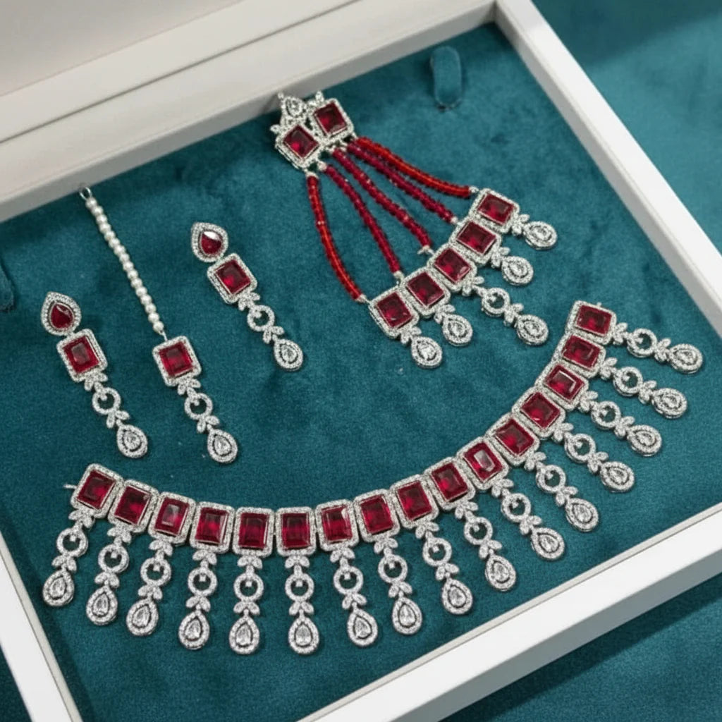 Zircon Necklace Set for Women – AD Super Design Premium Quality