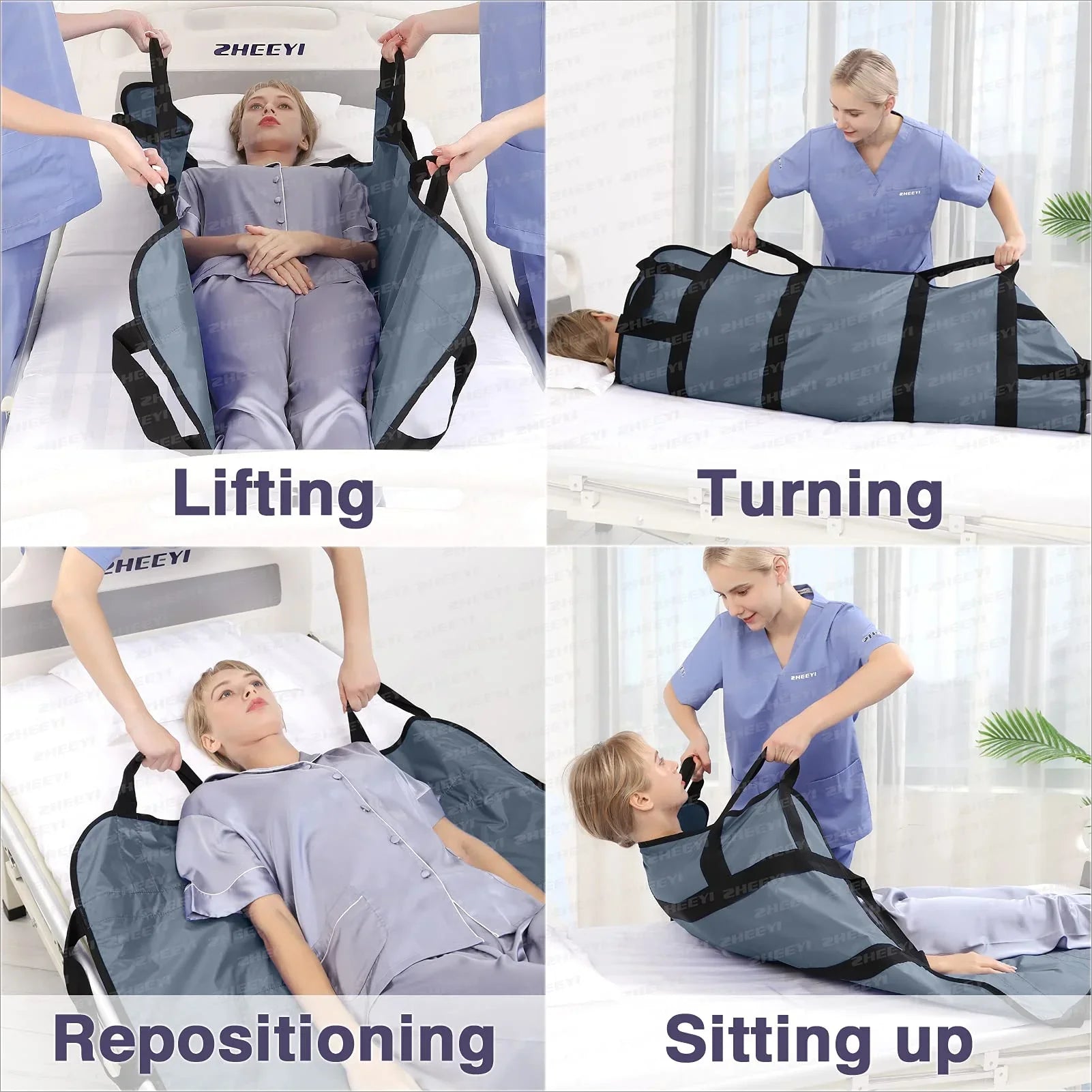 Positioning Bed Pad with Reinforced Handles - 1 Pack 43" x 36