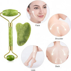 2 In 1  Jade Roller & Gua Sha Set