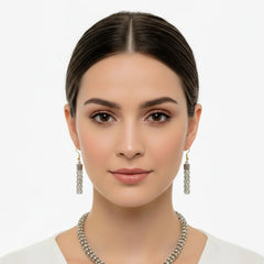 Stone Silver Chain Necklace