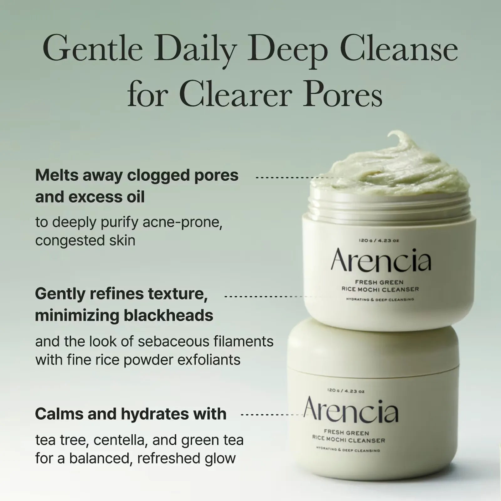 Arencia Fresh Green Rice Mochi Cleanser - 120g