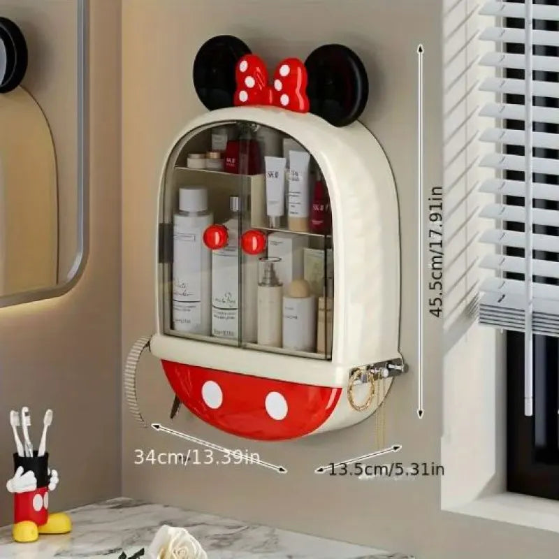 Mickey & Minnie Mouse No-Drill Wall-Mounted Cosmetic Organizer
