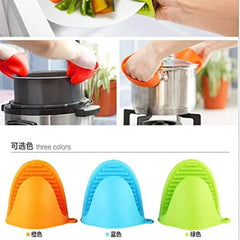 Silicone Pot Holder Pair Durable Pinch Mitts in Vibrant Color