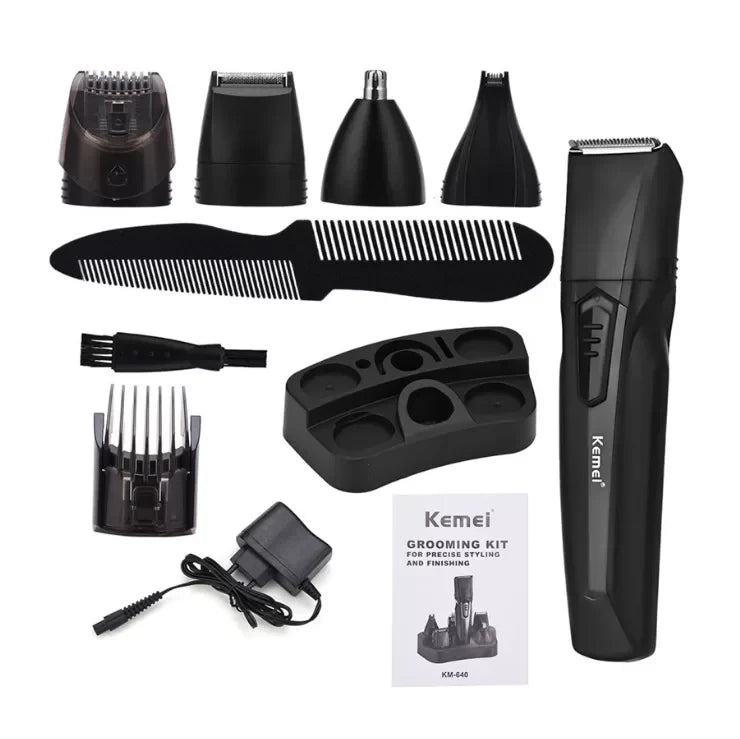 Kemei KM-640 Multifunction Hair Clipper 8 In 1 Grooming Kit